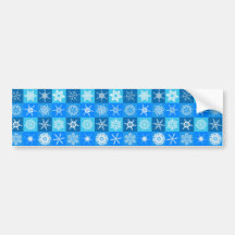 Blue Snowflake Tile Christmas Pattern Gifts Bumper Sticker