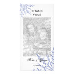 Blue Snowflake Wedding Thank You Photo Card