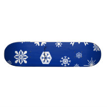 Blue snowflakes pattern custom skate board