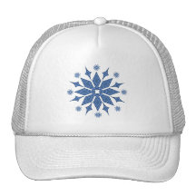 Blue Snowflakes Trucker Hats