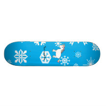 Blue snowflakes unicorn christmas gifts custom skate board
