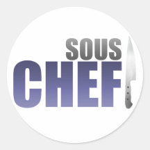 Blue Sous Chef Round Stickers