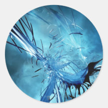 Blue Space Round Sticker