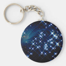 Blue sparkling fireworks keychain