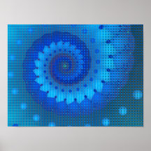 Blue Squares Abstract Art Posters