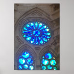 Blue Stained Glass in La Sagrada Familia Posters