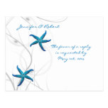 Blue Starfish and Silver Coral RSVP Postcard