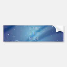 Blue Starry Night Dream Quote Bumper Sticker