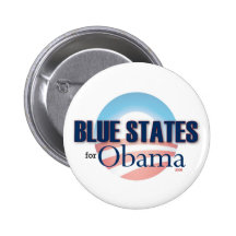 Blue States for Obama Pinback Button