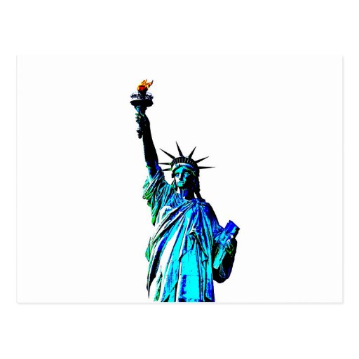 Blue Statue of Lady Liberty Postcards