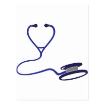 Blue stethoscope postcard