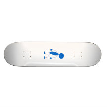 Blue Stick Figure Mad Custom Skateboard