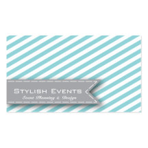Blue Striped Event Planner Business Card