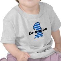 Blue Striped First Birthday Boy Shirt