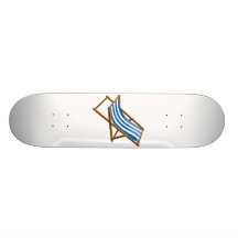 blue striped wooden beach chair.png custom skate board