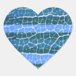 blue stripes heart sticker