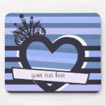 blue stripes with heart mousepad mousepads