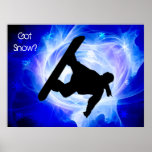 Blue Swirl Snowstorm Posters