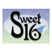 Blue Swirl Sweet 16 Announcements