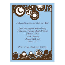 Blue Swirls Invitation Postcards