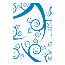 Blue Swirls Stationery Design