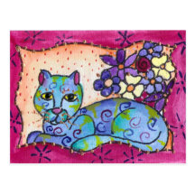 Blue Tabby Cat Postcards