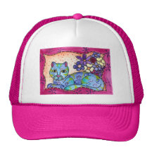 Blue Tabby Cat Trucker Hat