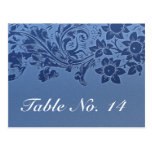 blue table number card postcard pattern