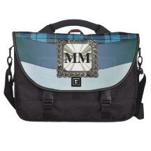 Blue tartan & monogram