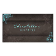 Blue Taupe Salon Spa Floral business card