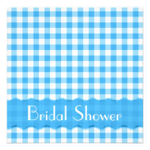 Blue Tea Party Bridal Shower Personalised Announcements