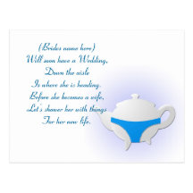 Blue teapot and lingerie post cards