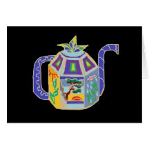 Blue Teapot Greeting Cards
