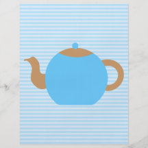 Blue Teapot picture on Blue Stripes. Flyer