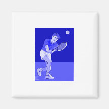 Blue Tennis Man Fridge Magnet