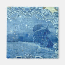 Blue tile magnet
