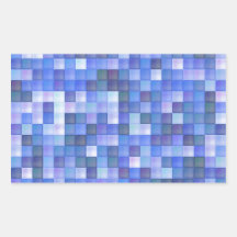 Blue Tiles Rectangle Sticker