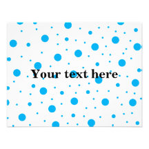 Blue tiny and big polka dots personalized announcements