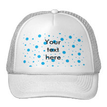 Blue tiny and big polka dots mesh hat