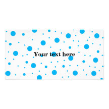 Blue tiny and big polka dots personalised photo card