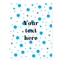 Blue tiny and big polka dots post card