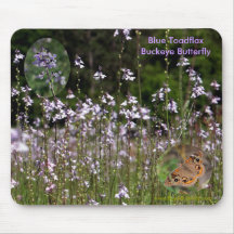 Blue Toadflax, Buckeye Butterfly, Mouse Pad