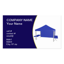 Blue trade show tent business card template