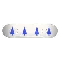 Blue Tree. Fir Evergreen Christmas Tree. Custom Skateboard