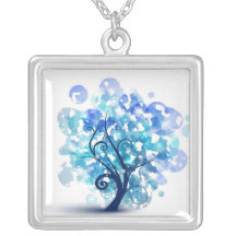 Blue Tree Necklace