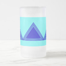 BLUE TRIANGLE GLASS MUG