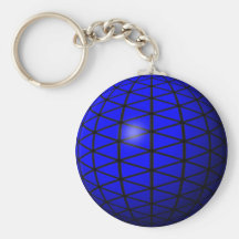 blue triangle sphere keychain