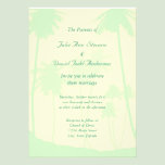 Blue Tropical Palm Tree Wedding invitations