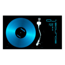 blue turntable dj business card
