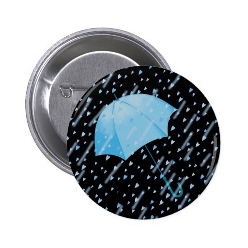 BLUE UMBRELLA SHOWERS OF LOVE by SHARON SHARPE Button